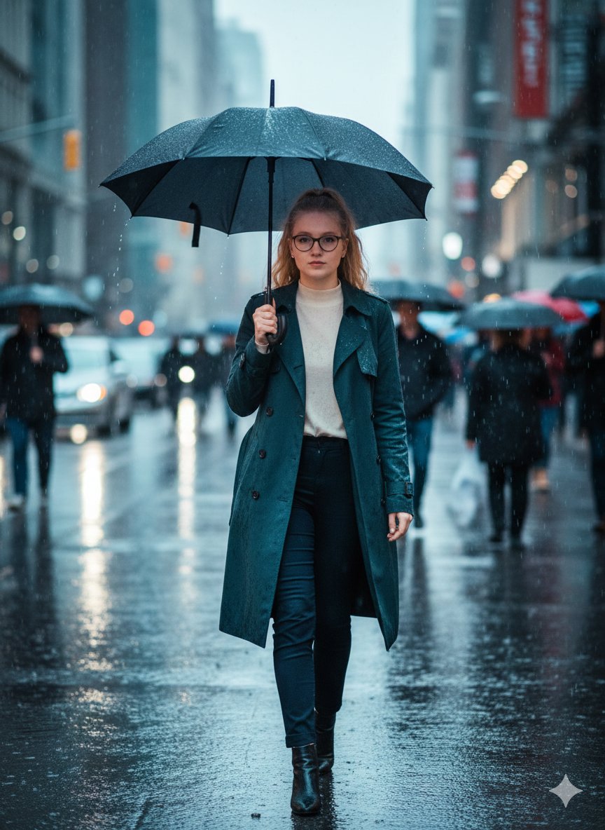 Cinematic Rainy Street Photo Prompt