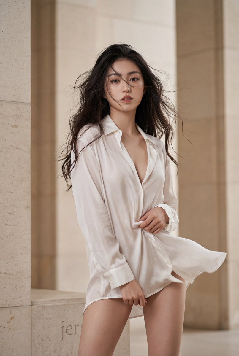 Oversized Shirt Fashion Editorial Prompt 3