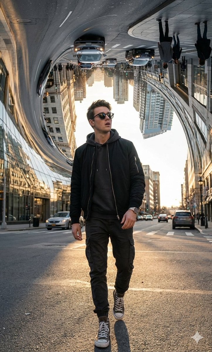 Surreal Bending City Streetwear Portrait