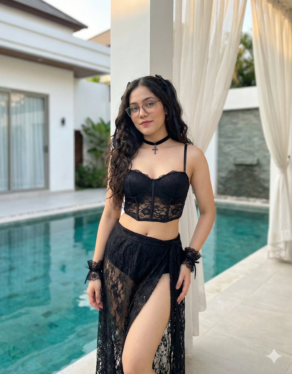 Luxury Poolside Gothic Misa Amane Cosplay Editorial