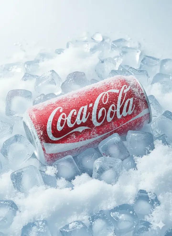 Hyper-Realistic Icy Coca-Cola Product Shot