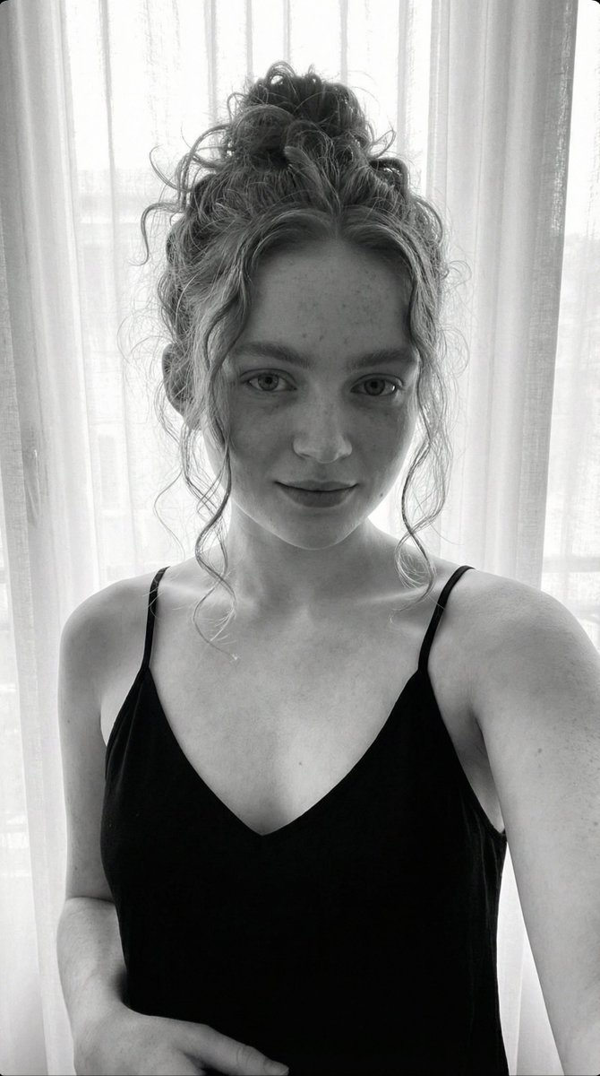 Black and White Candid Portrait with Film Grain