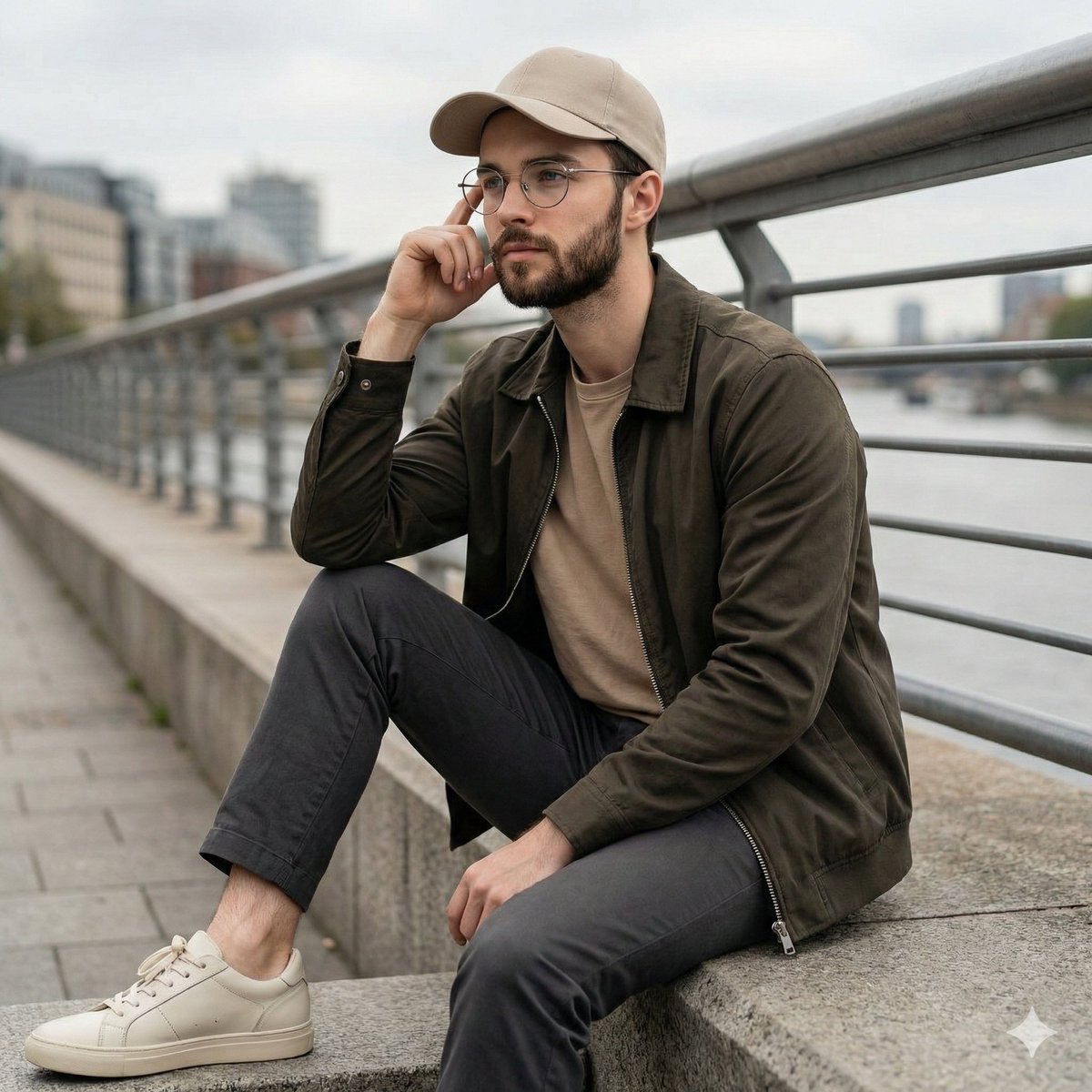 Cinematic Lifestyle Portrait on Urban Promenade