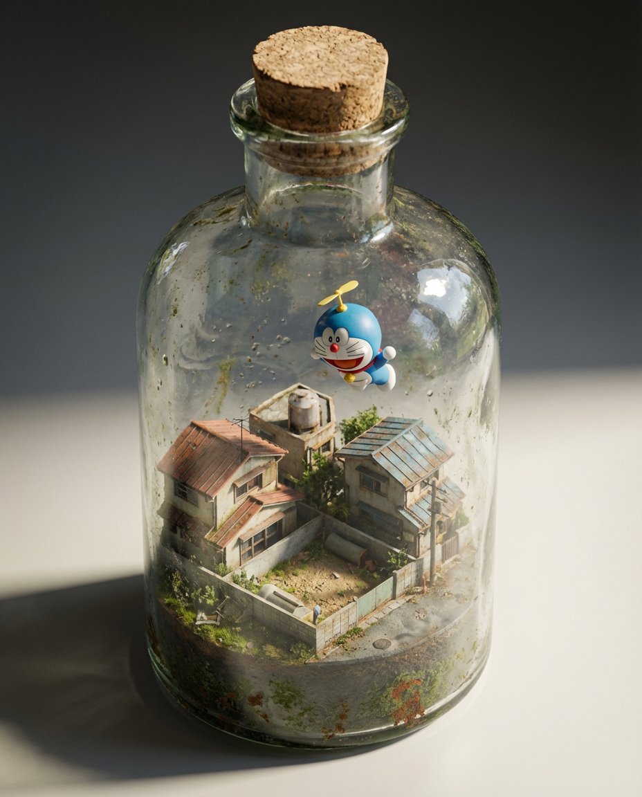 Miniature Diorama in a Glass Bottle