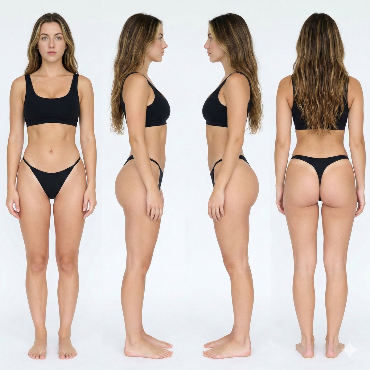 遊戲素材 - 3D 模型四視圖角色參考表