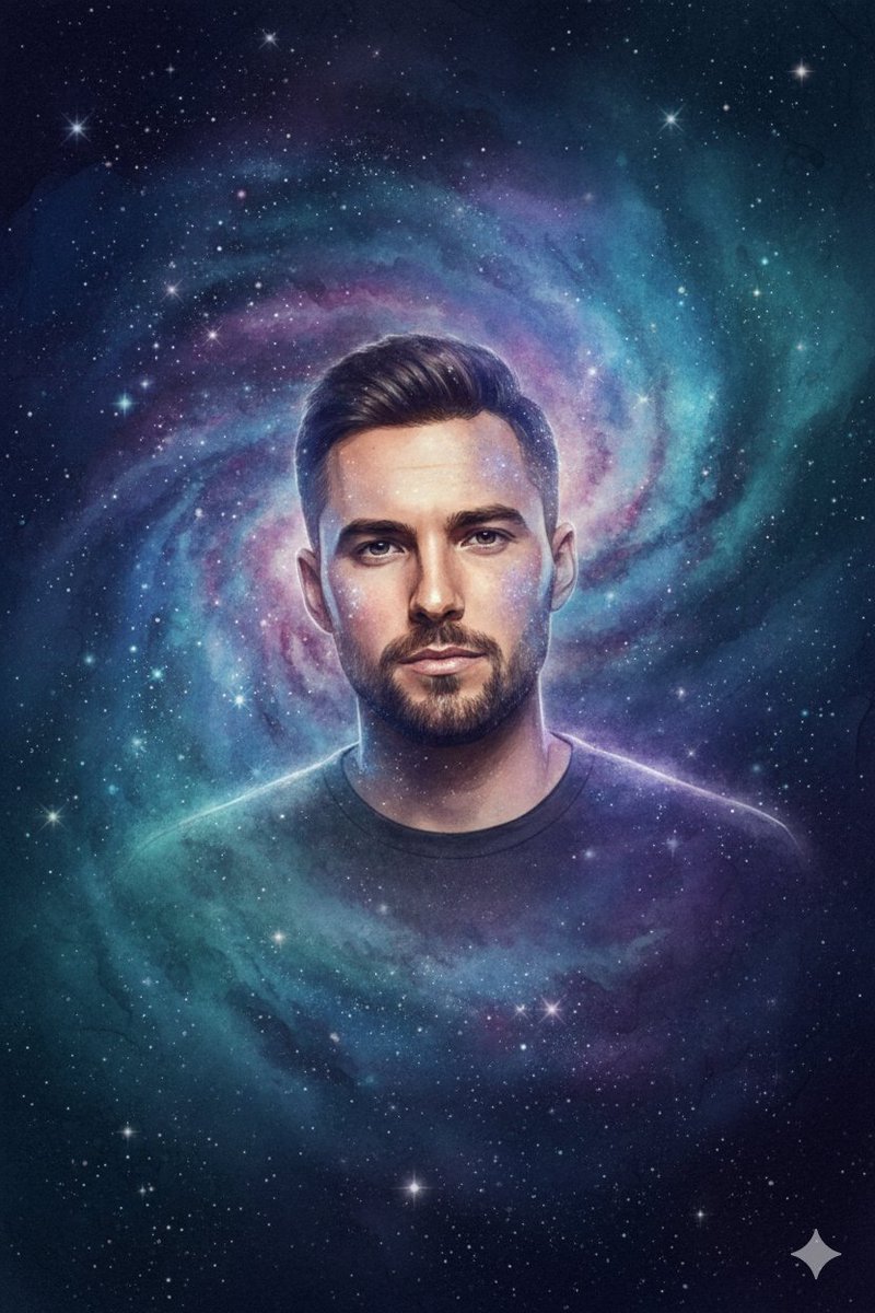 個人檔案 / 頭像 - 宇宙星系水彩肖像畫 (身份保留)