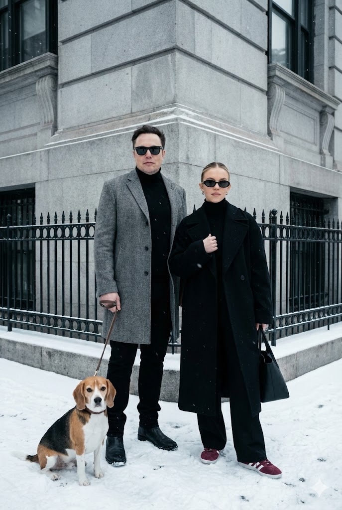 Sophisticated Urban Winter Couple Portrait 2