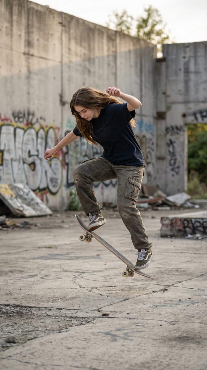 Ultra-realistic Urban Skateboarding Action Scene