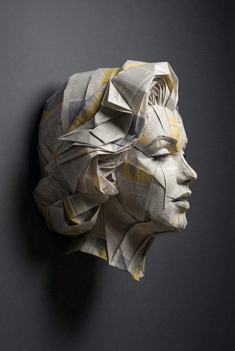 Surreal Einstein Paper Sculpture Photography Prompt 3