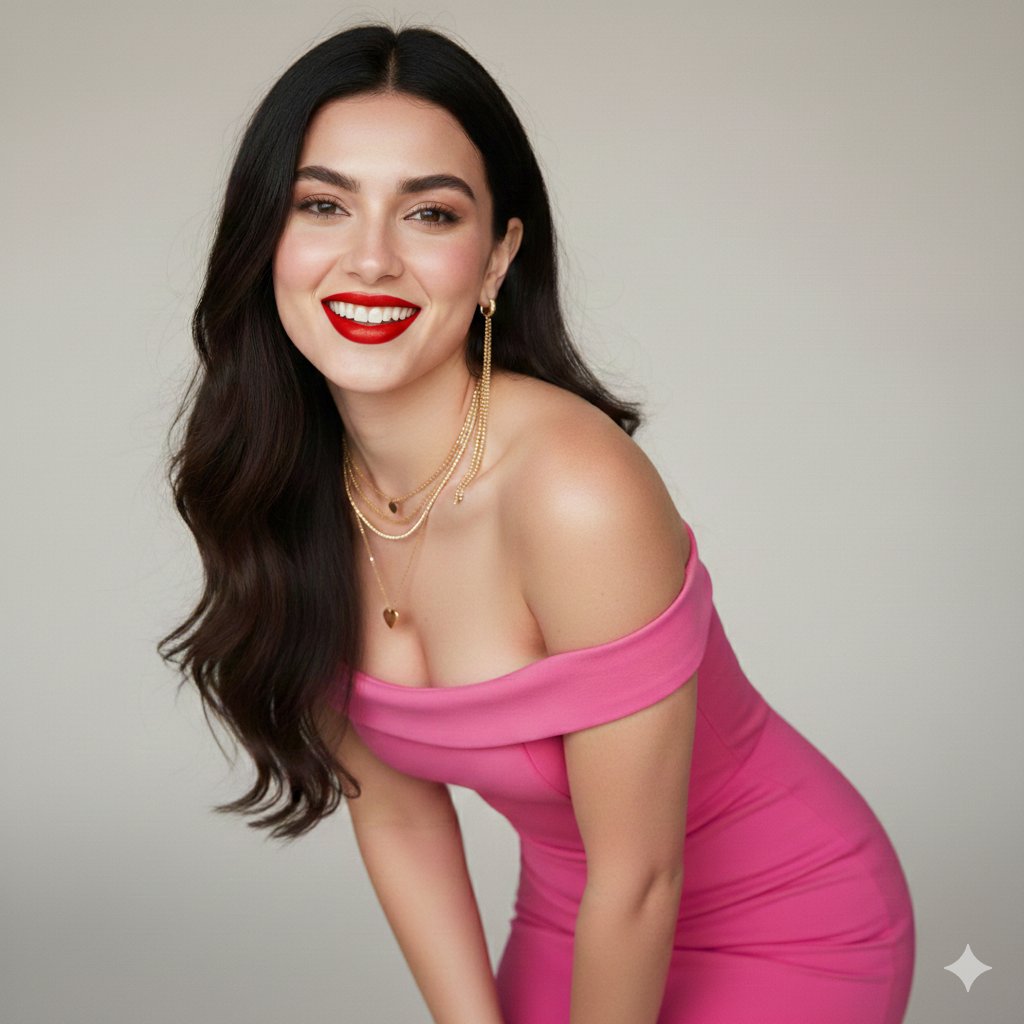 Studio Portrait of Two Women with Winking Expression