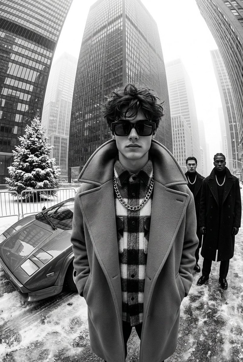 High-Contrast Black and White Street Fashion Editorial