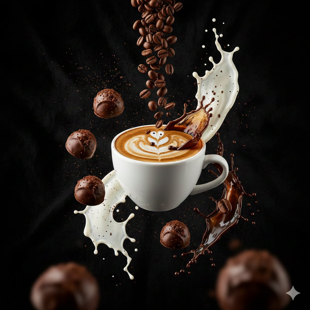 电商主图 - 超电影感咖啡与巧克力飞溅摄影 - Image 2