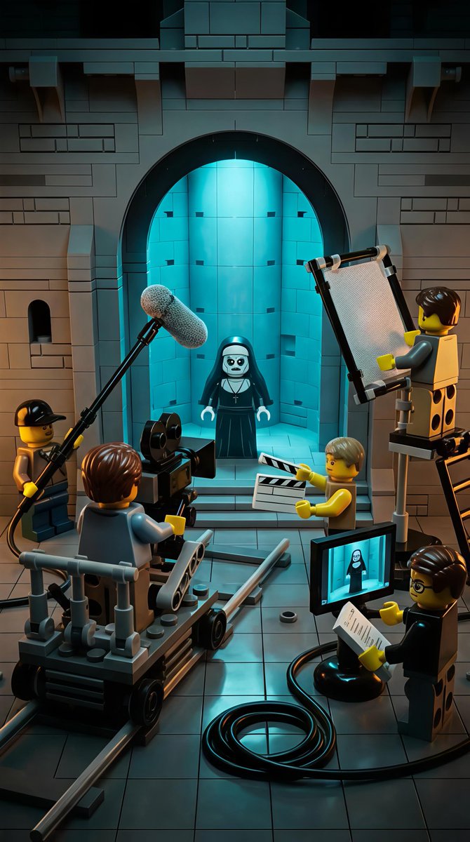 漫畫 / 分鏡腳本 - 《鬼修女》恐怖電影場景的樂高迷你立體模型