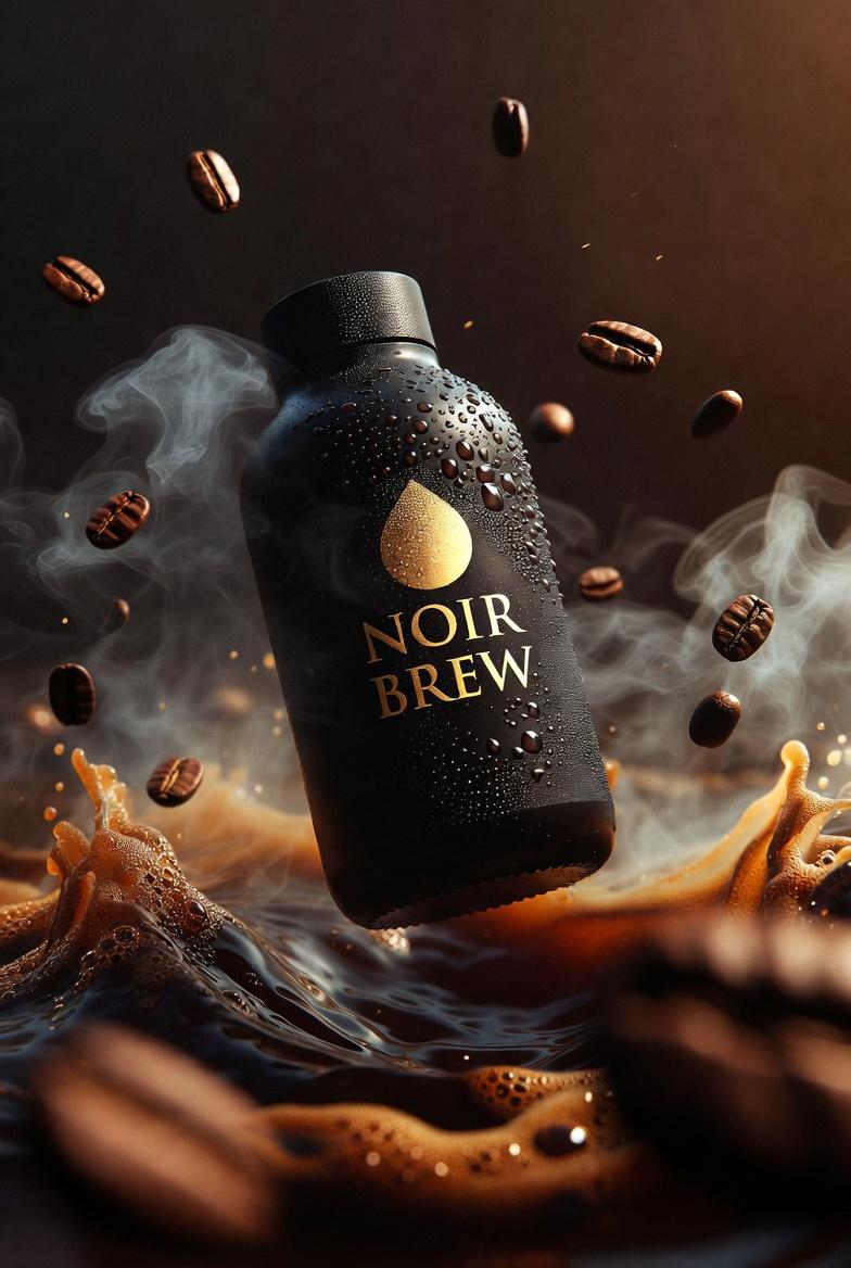 電子商務主圖 - 「NOIR BREW」咖啡瓶的超電影感產品攝影