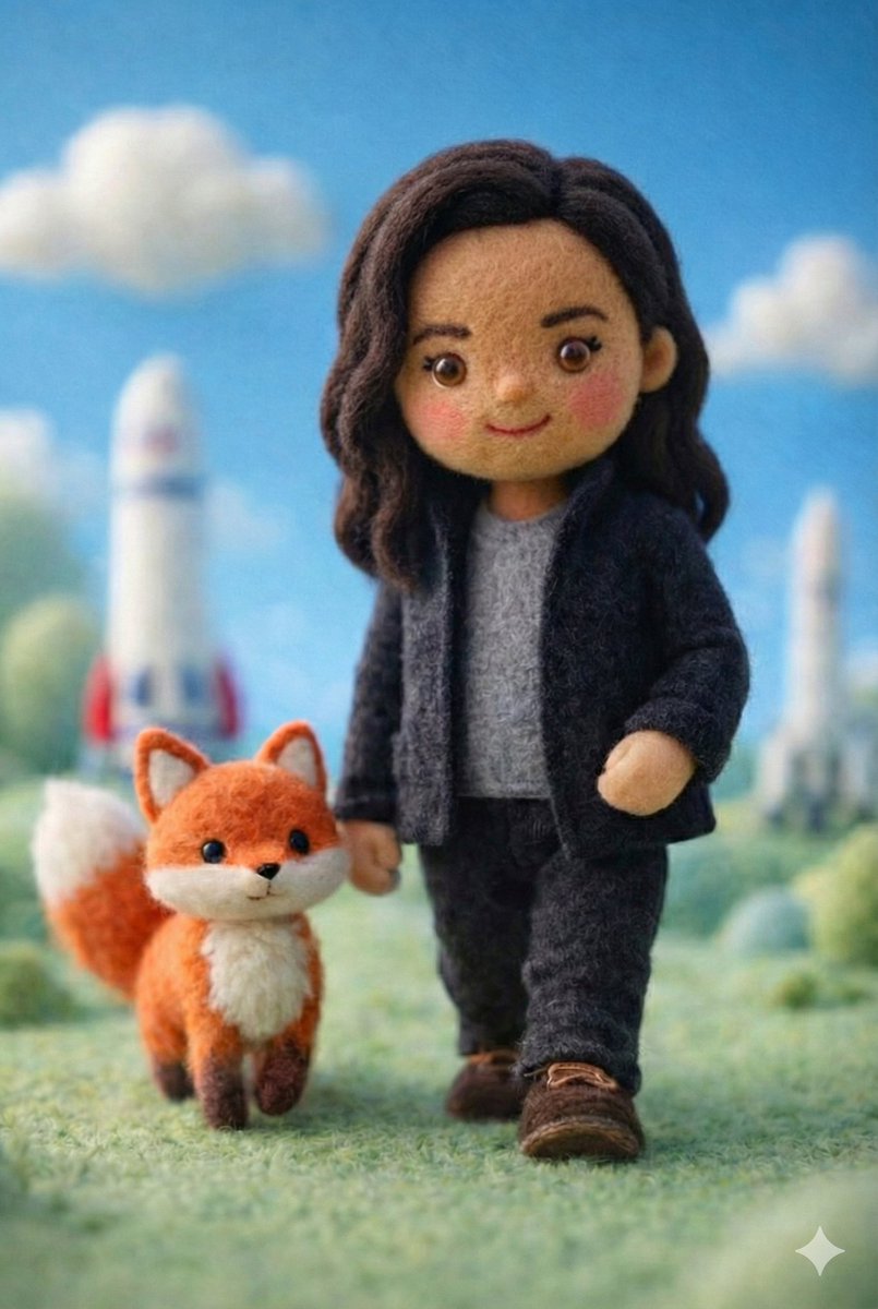 Handcrafted Felt Miniature Scene with Tech Character 4