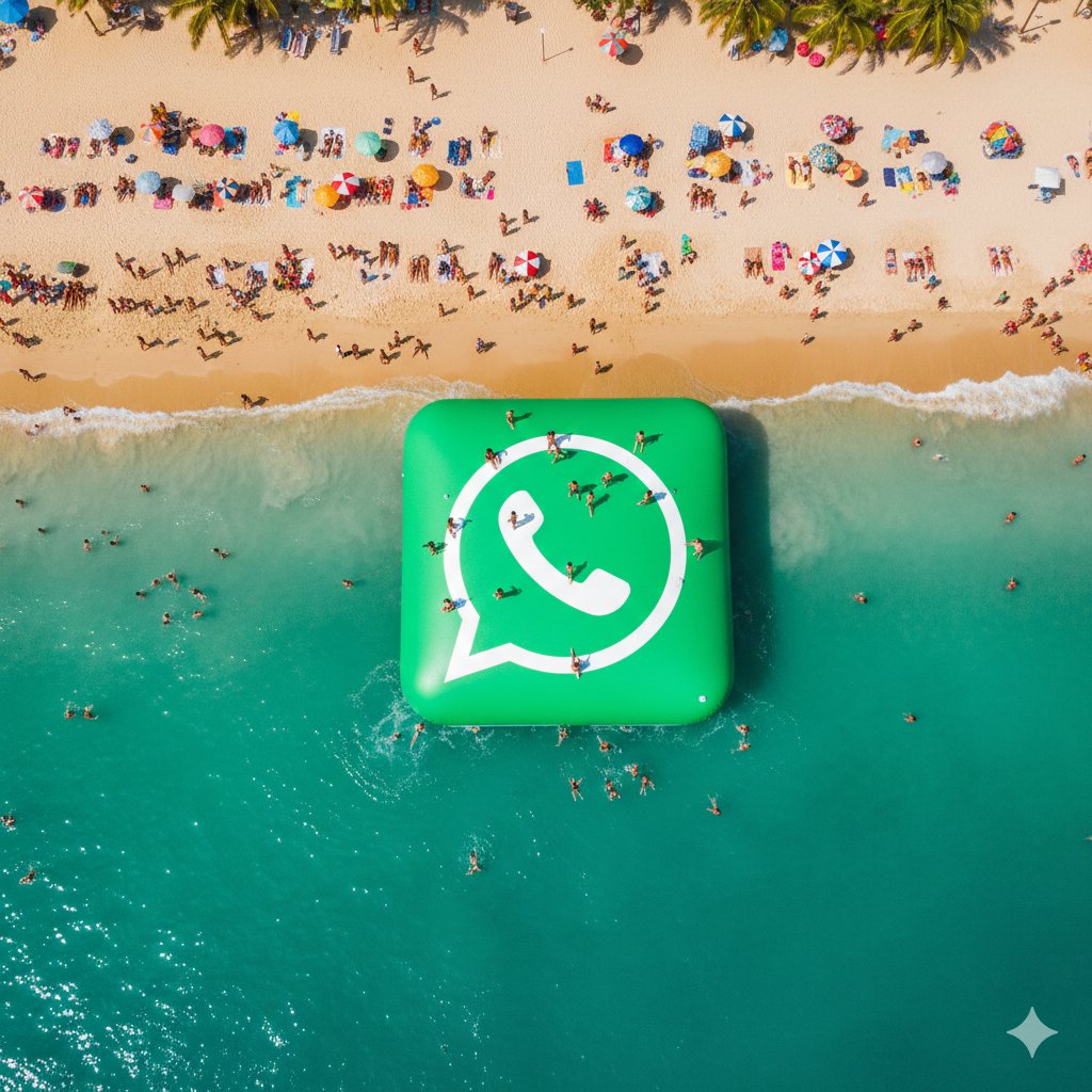 Giant Inflatable WhatsApp Logo in the Ocean