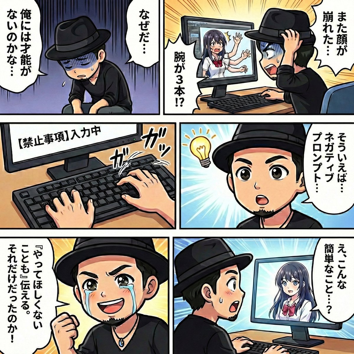 漫畫 / 分鏡腳本 - 在 NanoBanana Pro 中使用負面提示生成漫畫