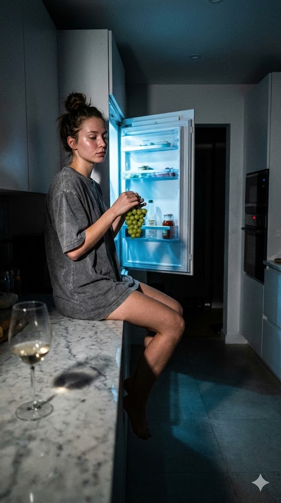 Candid 3 AM Fridge Light Portrait