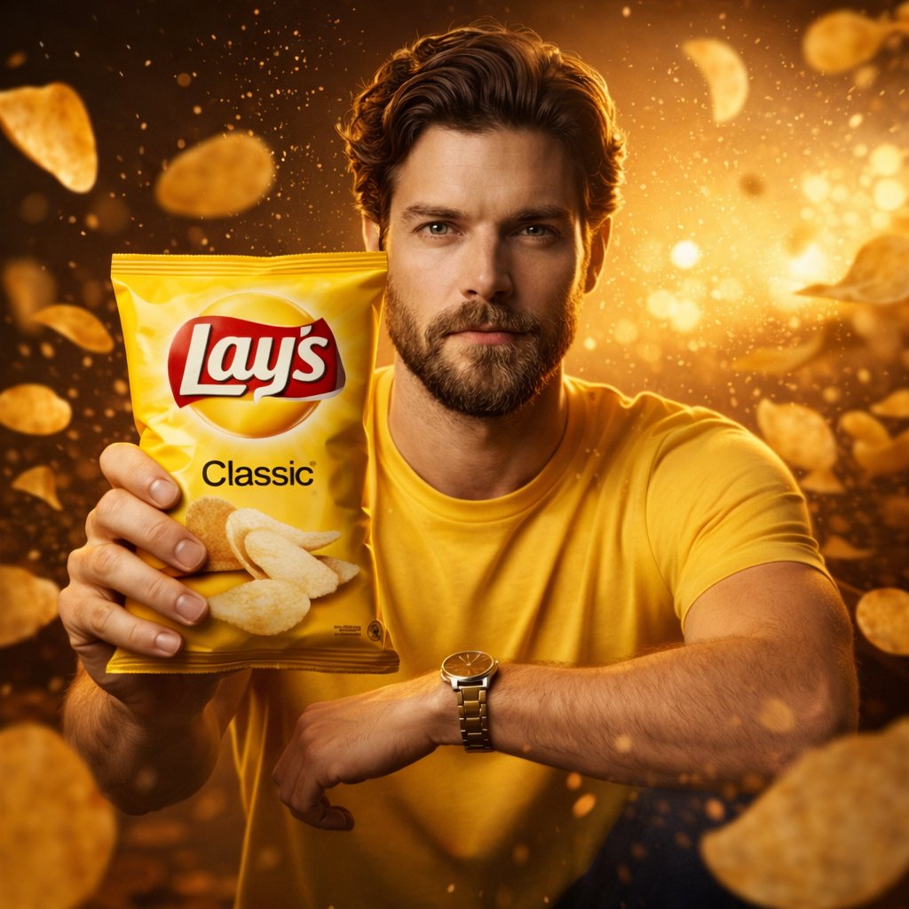 Ultra-Realistic Advertising Shot for Lay's Chips