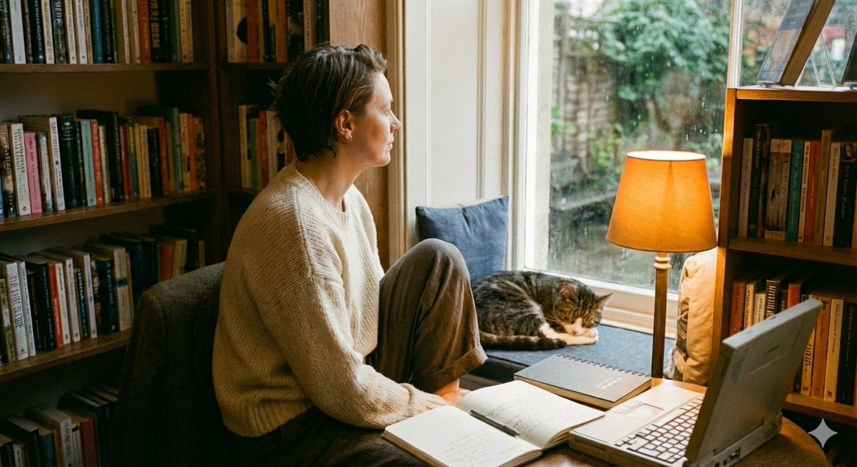 Cozy Cinematic Indoor Scene with Warm Lighting