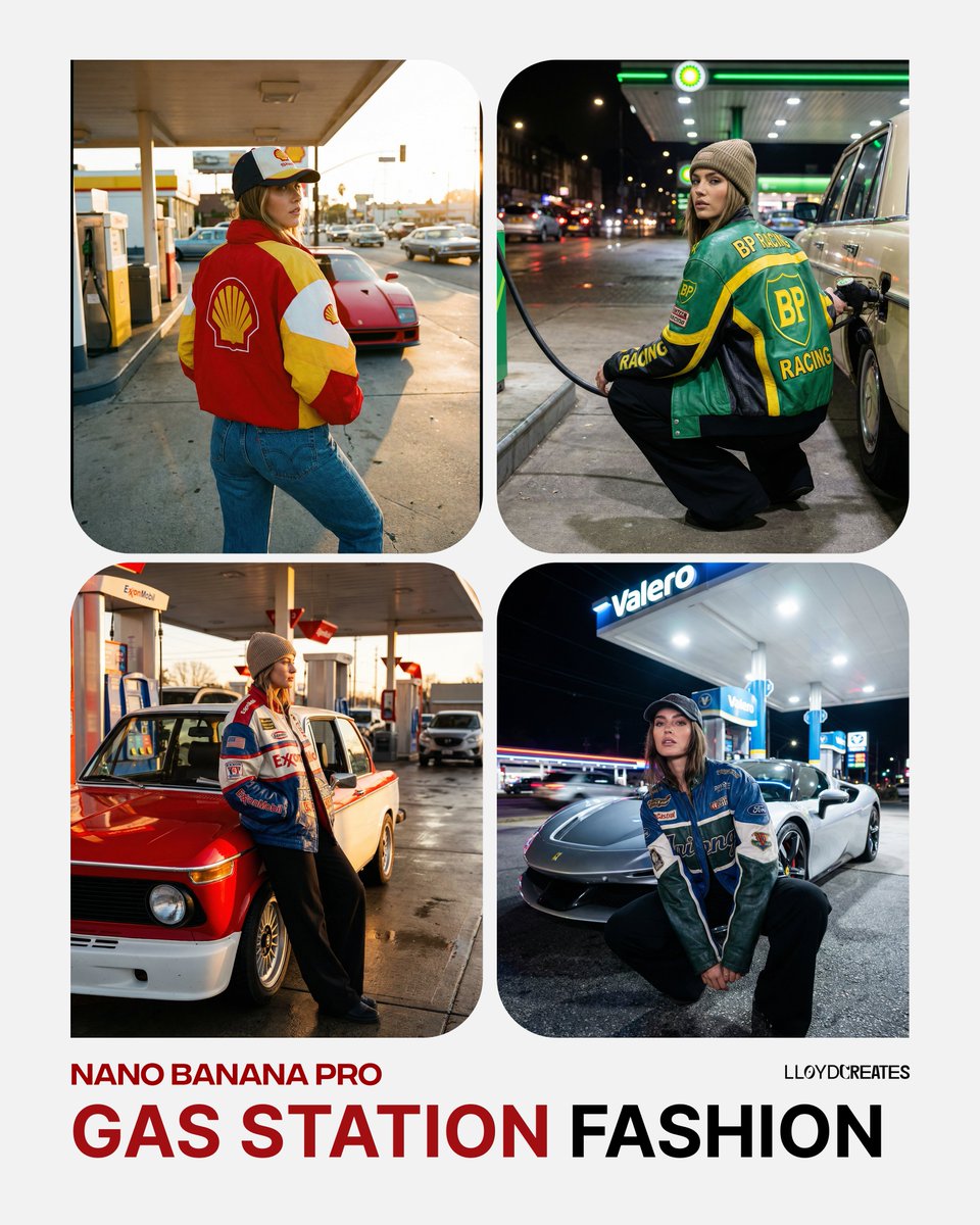 Gas Station Streetwear Fashion Photoshoot Template