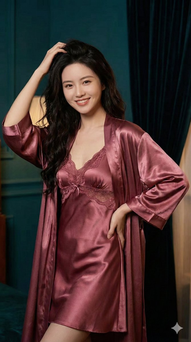 Romantic Silk Nightwear Portrait Prompt