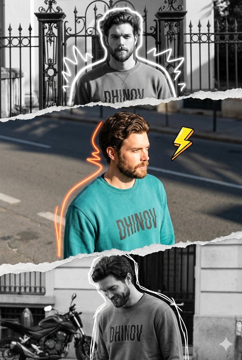 Mixed-Media Digital Collage (Monochrome and Neon)