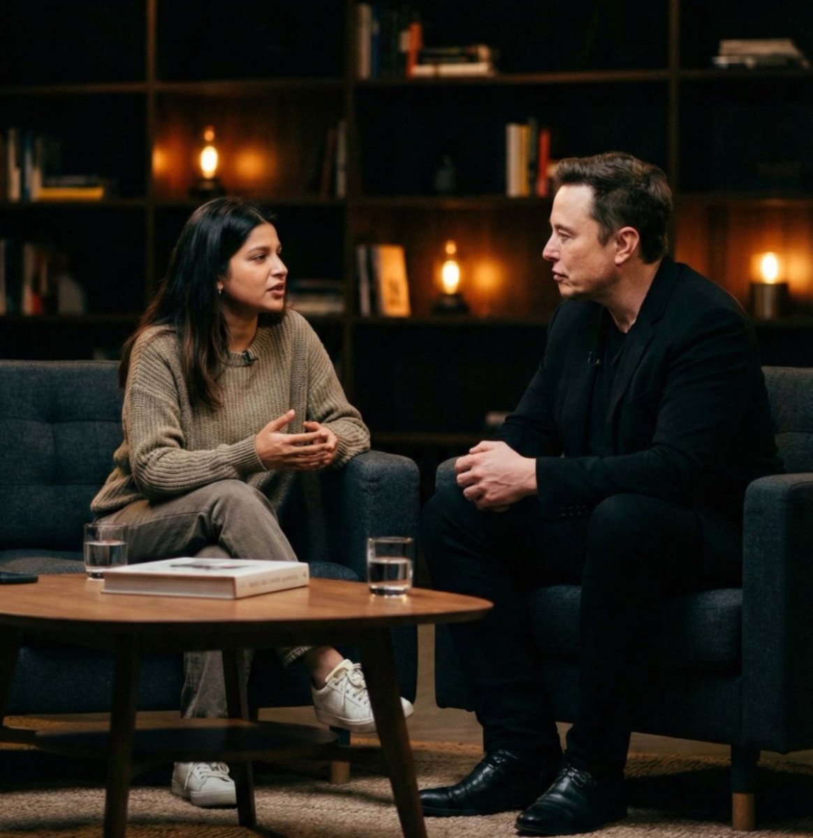 YouTube 缩略图 - 脱口秀风格名人访谈照片 - Image 1