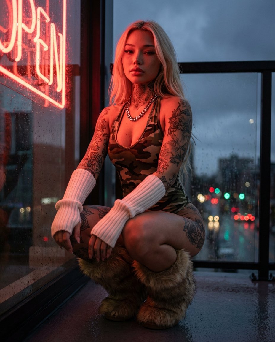 Cinematic Urban Night Portrait Prompt