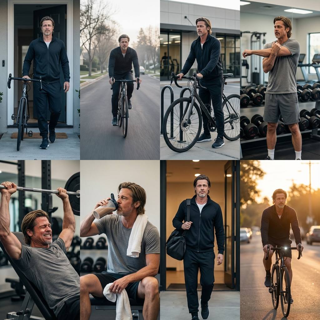 Cinematic 8-Photo Storytelling Collage for a Gym Journey