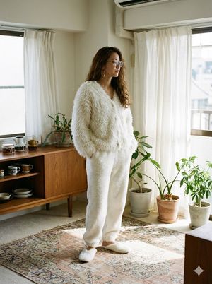 舒适复古毛绒家居服