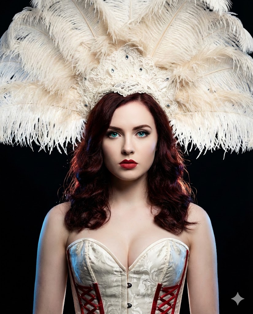 Hyper-Stylized Neo-Baroque Burlesque Portrait