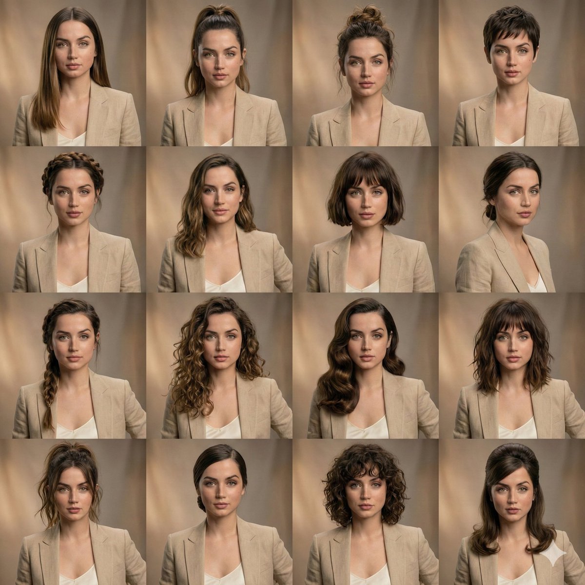 Editorial Beauty Collage Hairstyle Variations Prompt