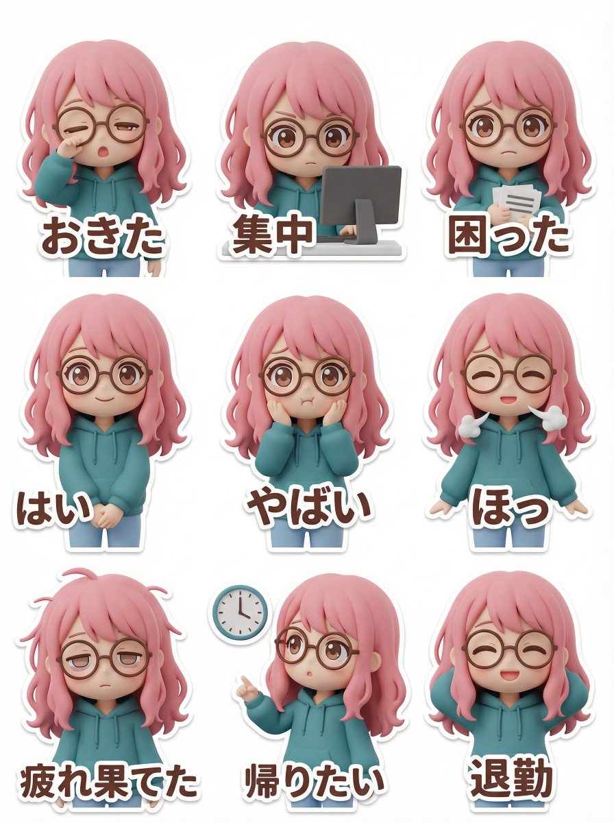 LINE Sticker Generation Prompt (3D Clay Style)