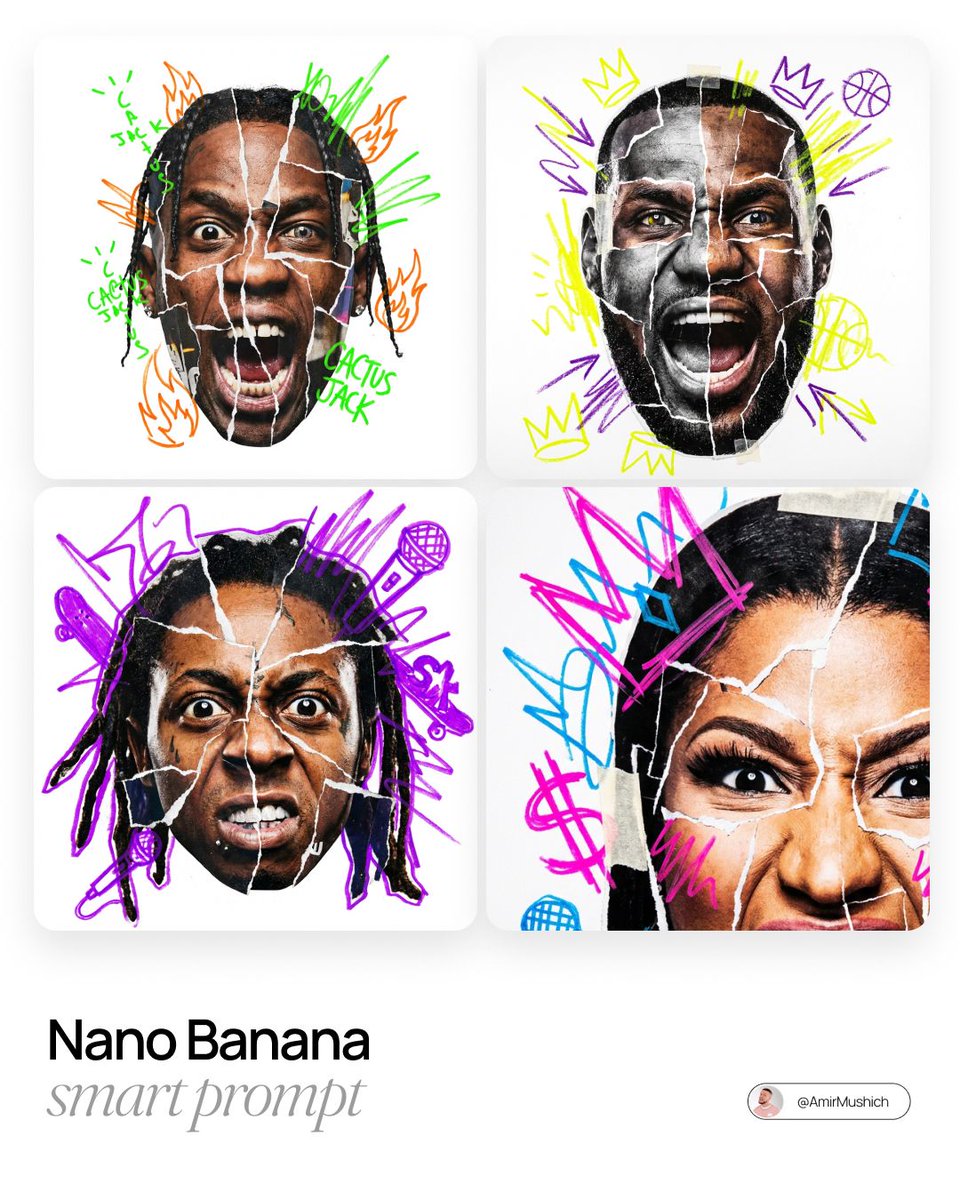 Urban Photo-Collage Caricature Style Prompt