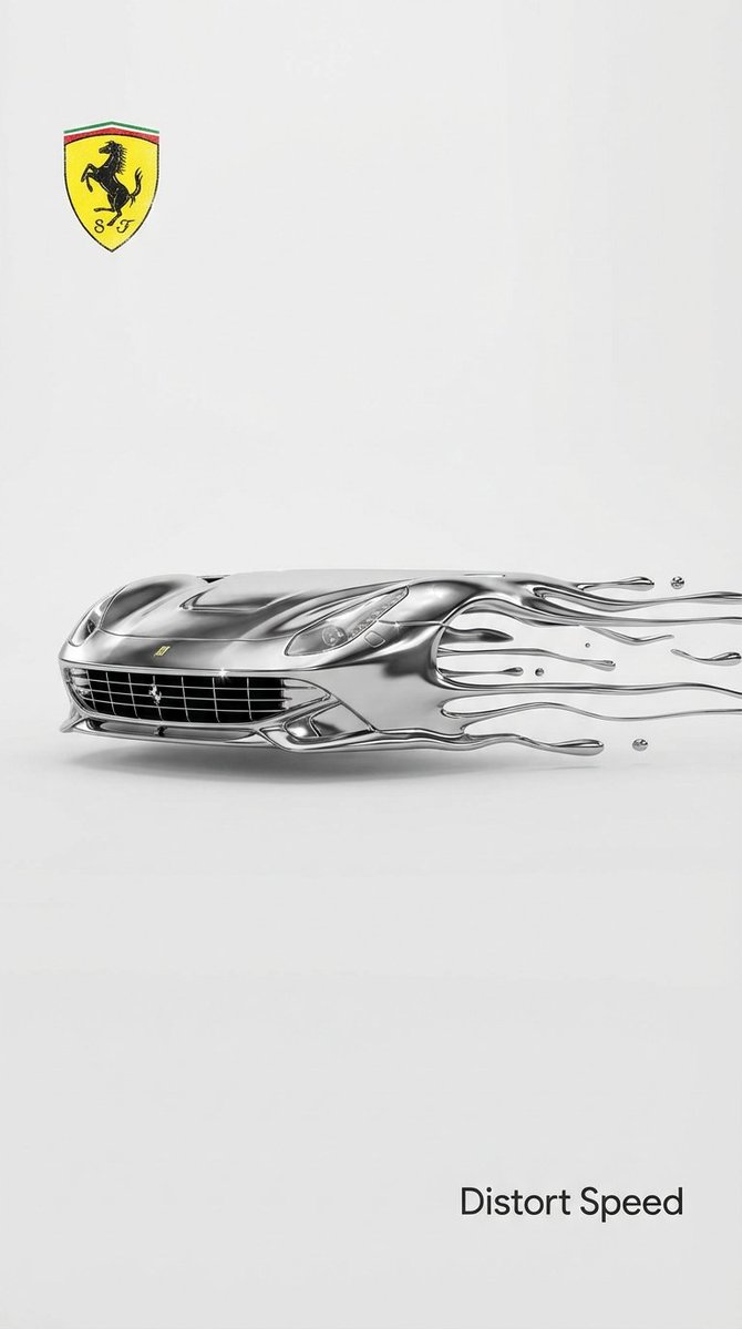 Surreal Minimalist Ferrari Print Ad