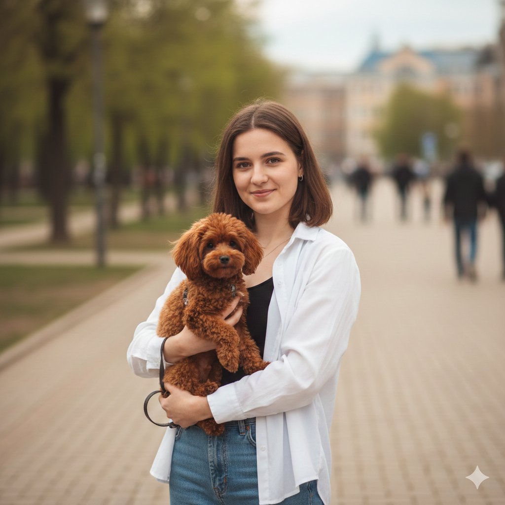 Urban Lifestyle Portrait with Dog Prompt