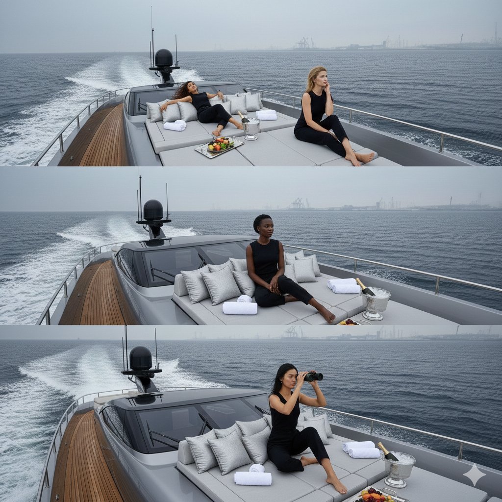 Ana de Armas on a Luxury Yacht (Simplified)