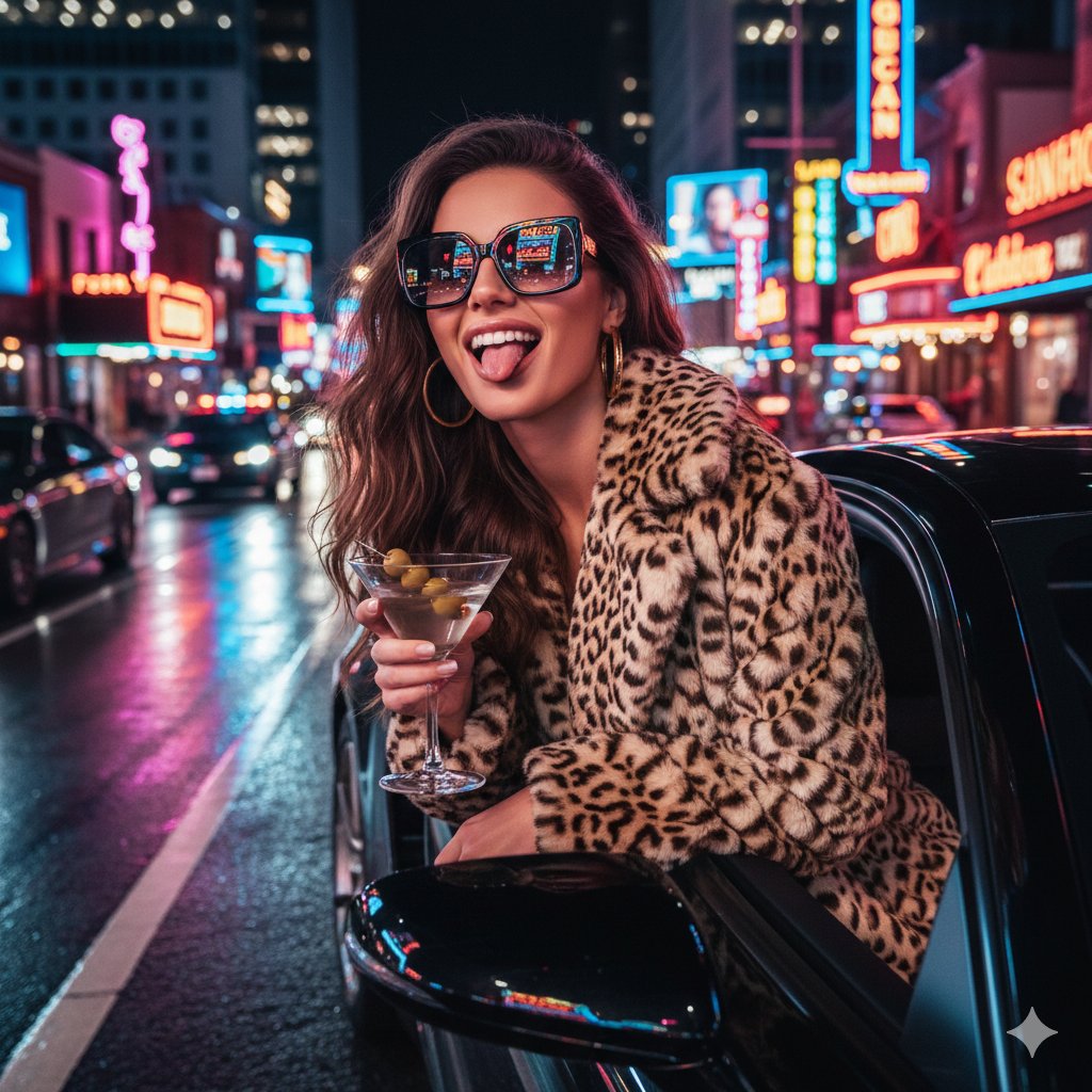 Cinematic Neon Nightlife Portrait