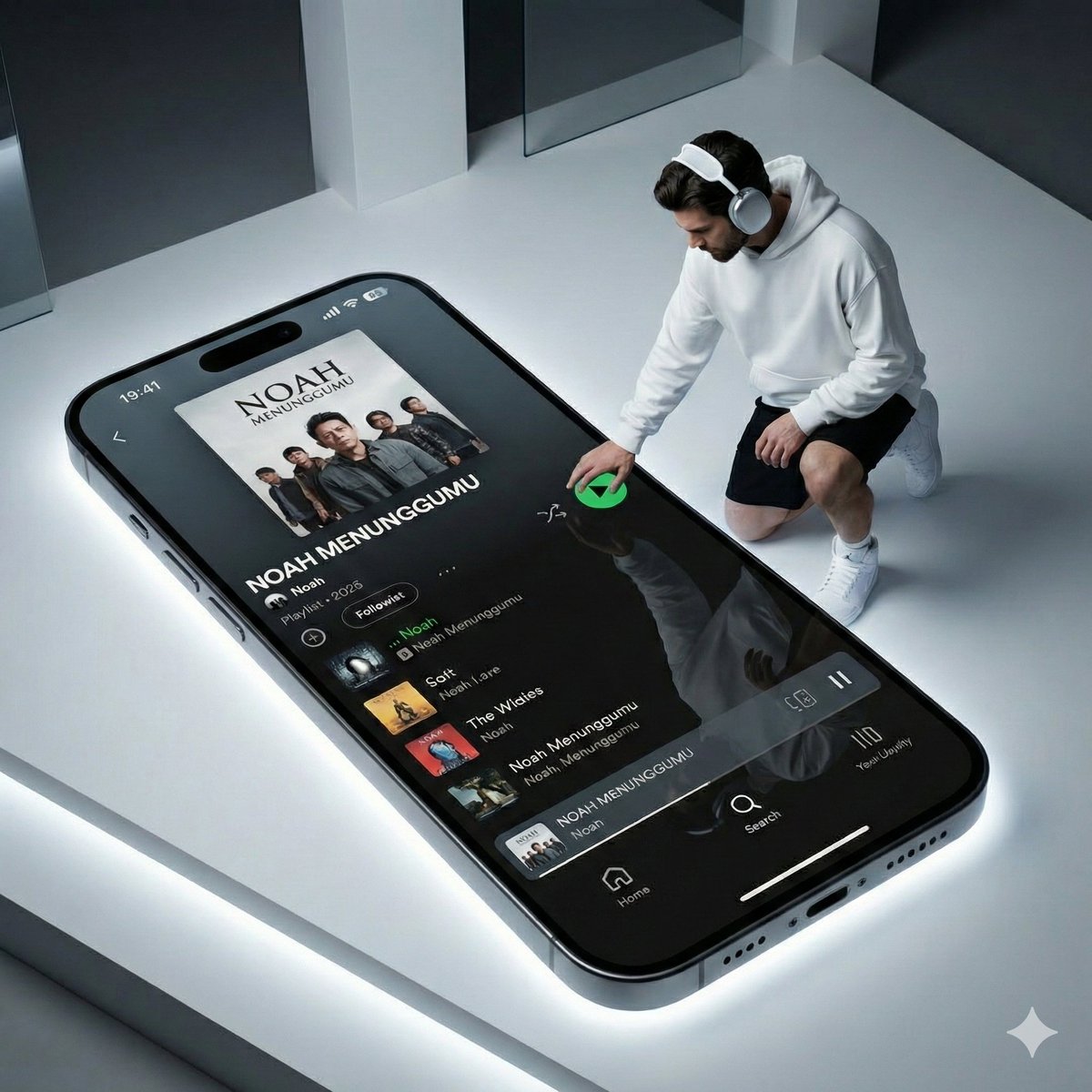 Futuristic Fashion Shot on Giant Smartphone Screen