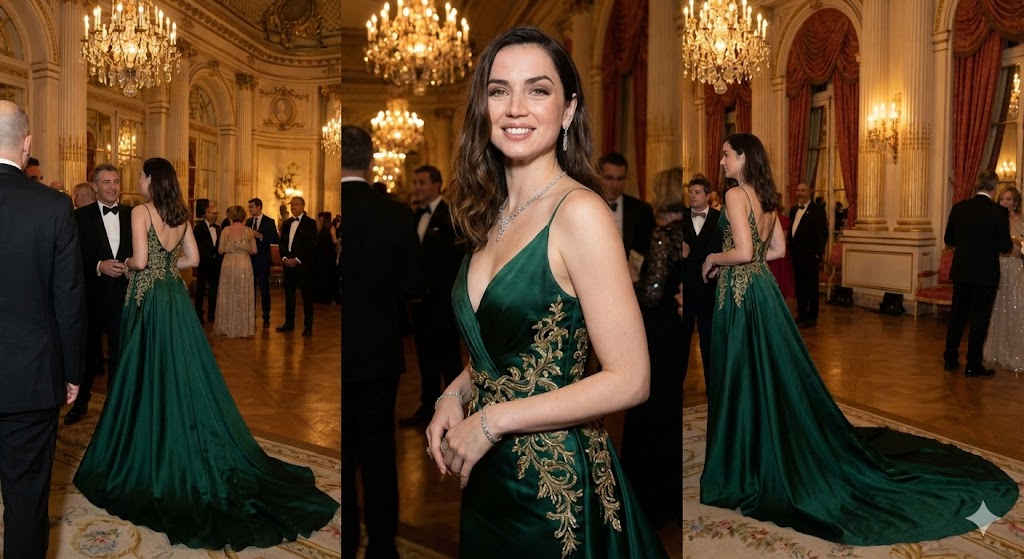Dataset of Ana de Armas in luxury gowns in historical settings 2