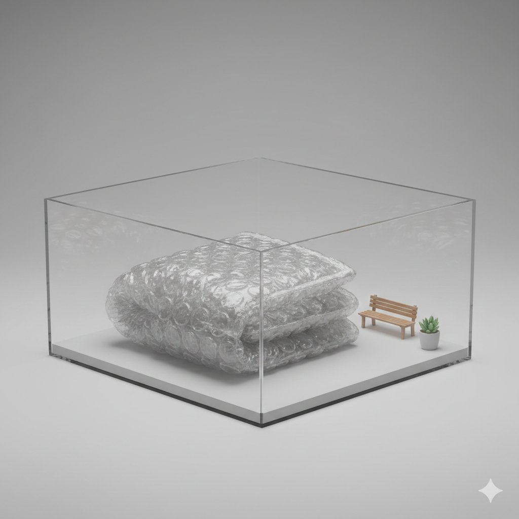 3D Diorama of Transparent Bubble Wrap Phone 4