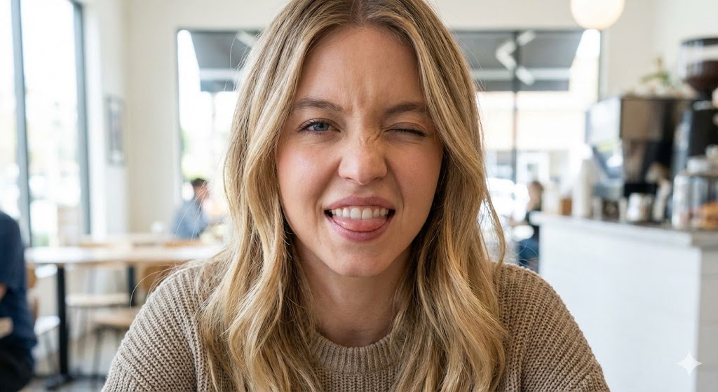 Multiple Winking Portraits of Ana de Armas and Sydney Sweeney