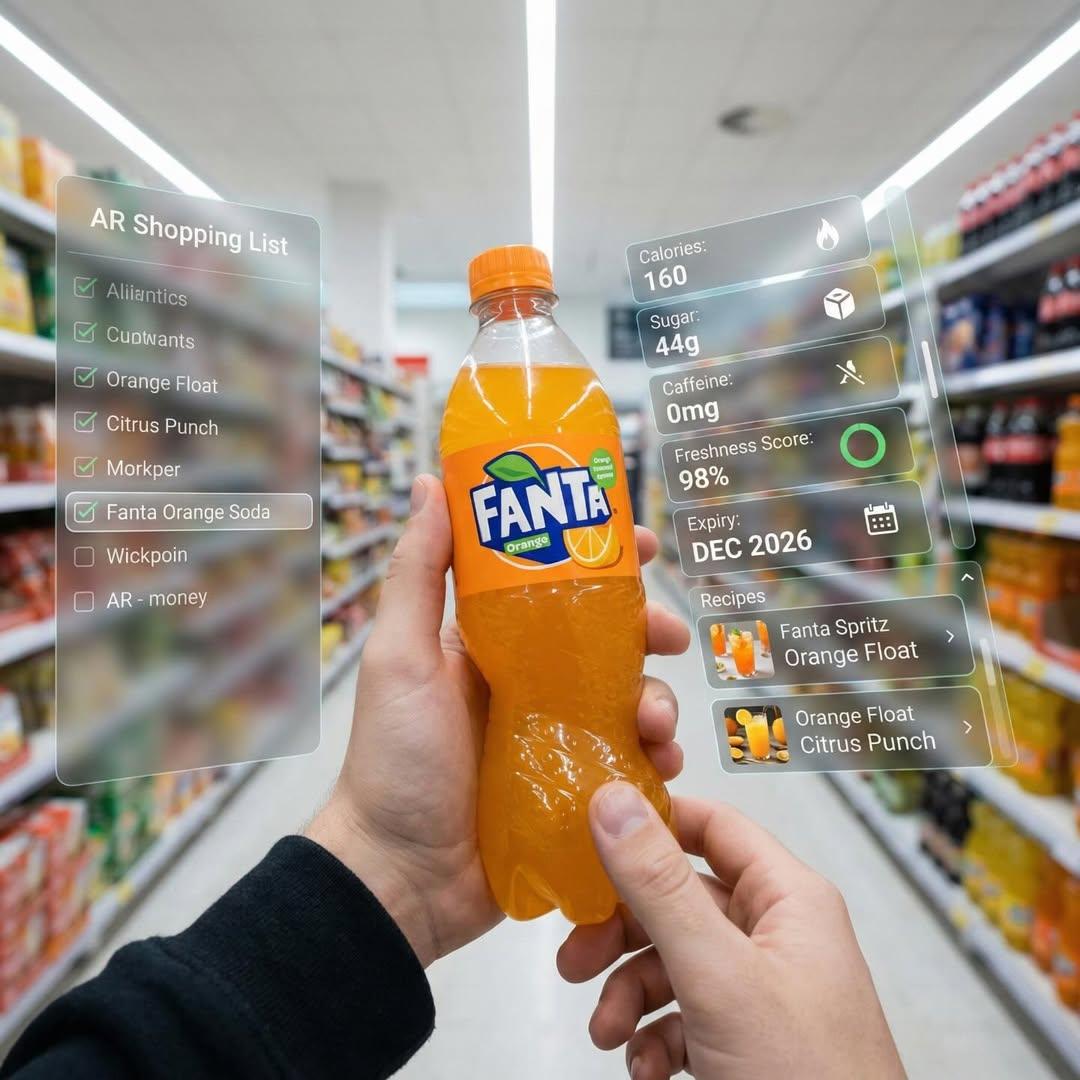 Hyper-Realistic Mixed Reality Fanta Bottle Interface