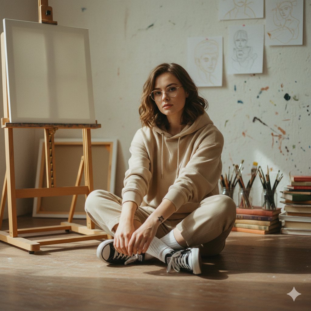 Soft Art-School Aesthetic Candid Portrait