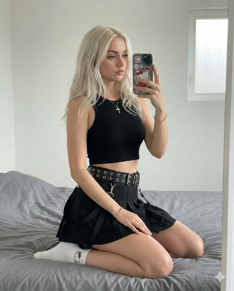 Photorealistic Soft Grunge Y2K Mirror Selfie