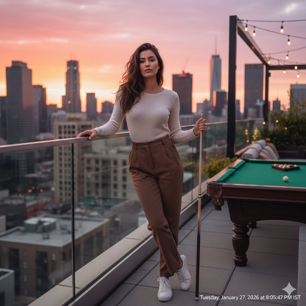 Photorealistic Lifestyle Portrait in a Billiards Lounge with Identity Lock