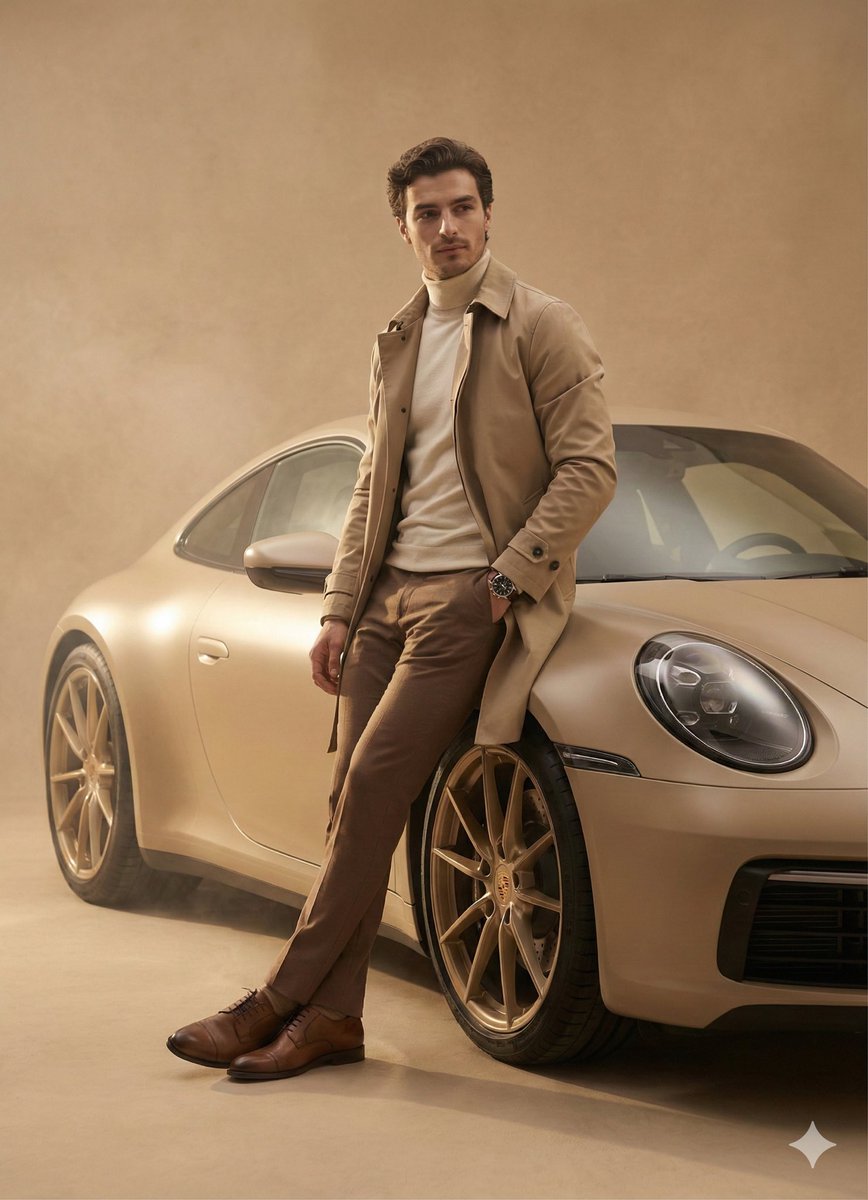 Hyper-Realistic Cinematic Portrait with Luxury Sports Car