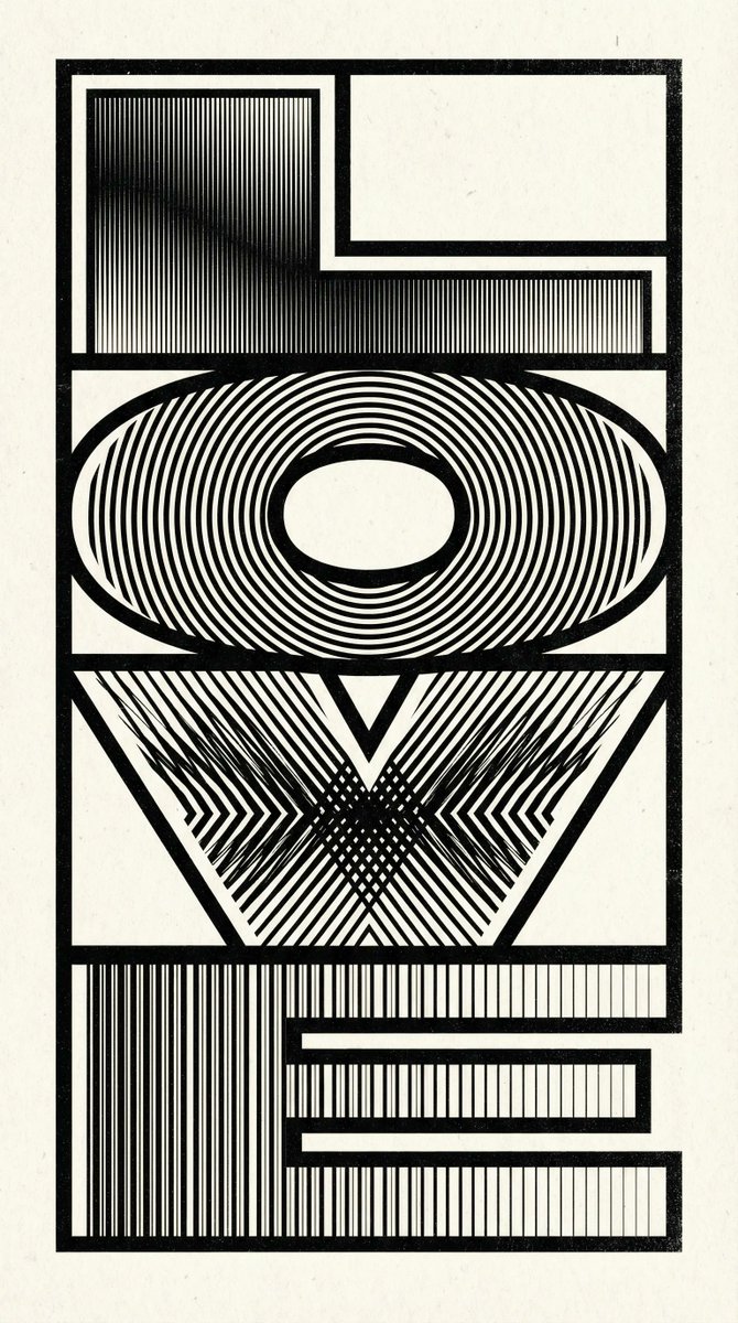 Op Art LOVE Typography Poster Prompt