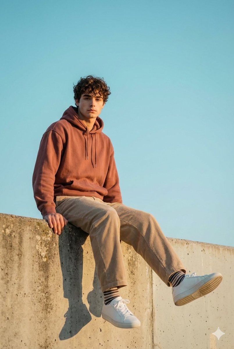 Cinematic Outdoor Portrait in Streetwear at Golden Hour